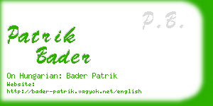 patrik bader business card